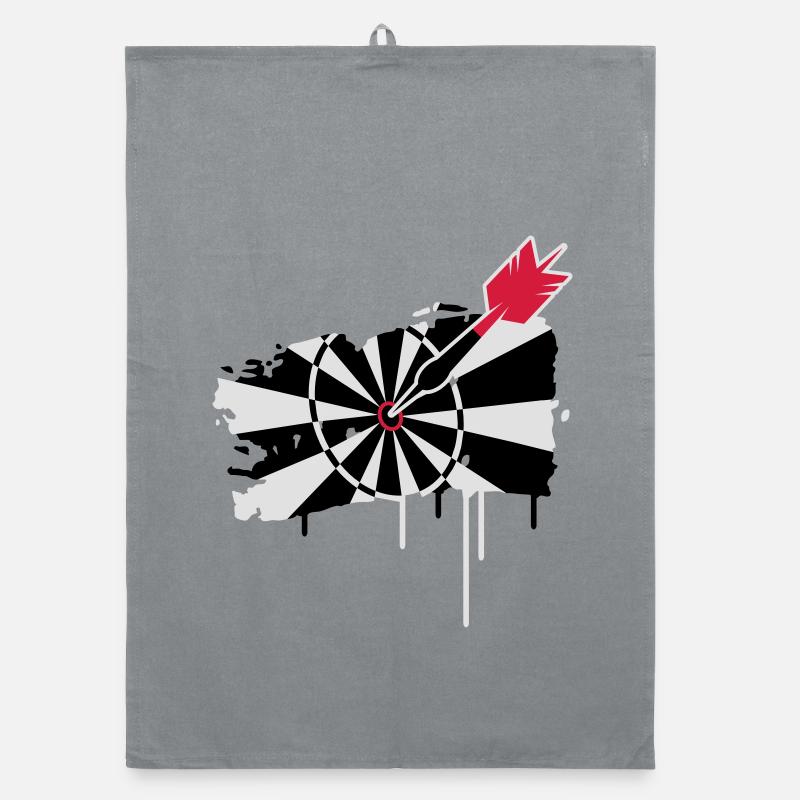 A dartboard with dart Organic dish towel