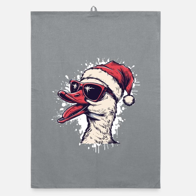 Goose Christmas Duck Organic dish towel