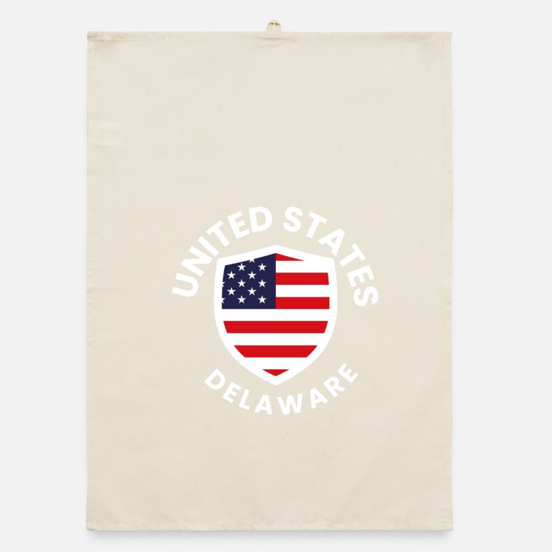 Drapeau du Bouclier du Delaware des États-Unis Torchon bio