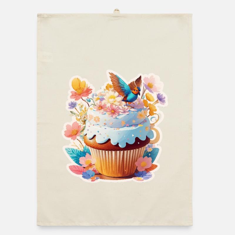  Cupcake Vogel Organic Geschirrtuch