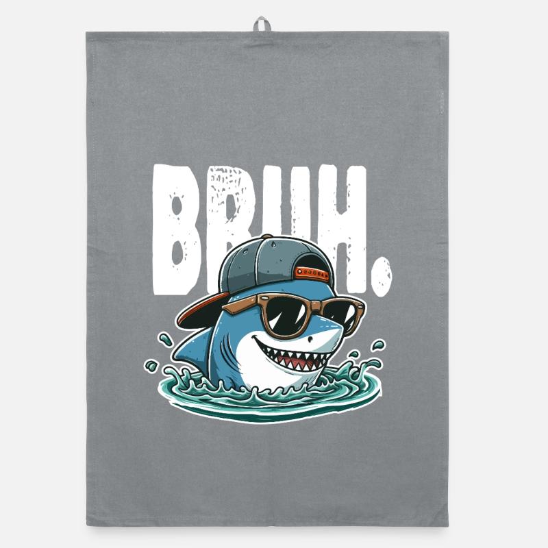 Requin swag surfeur Bruh Torchon bio