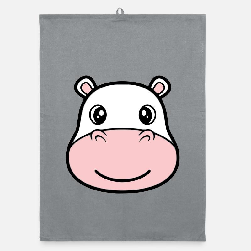 Hippopotamus Head Face Mask Smile Organic dish towel