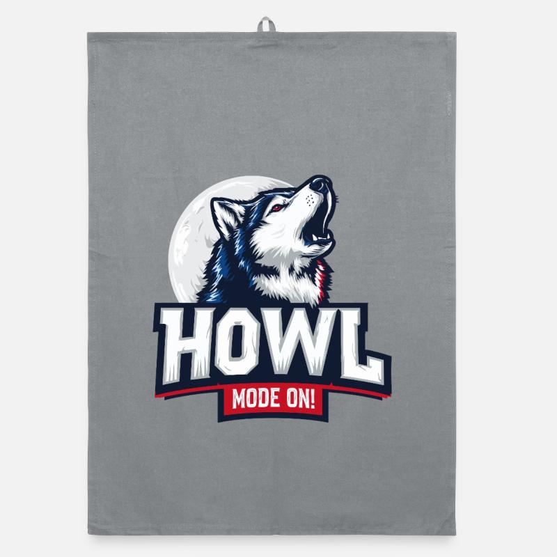 Mode Howl activé - Design Husky avec Lune Torchon bio