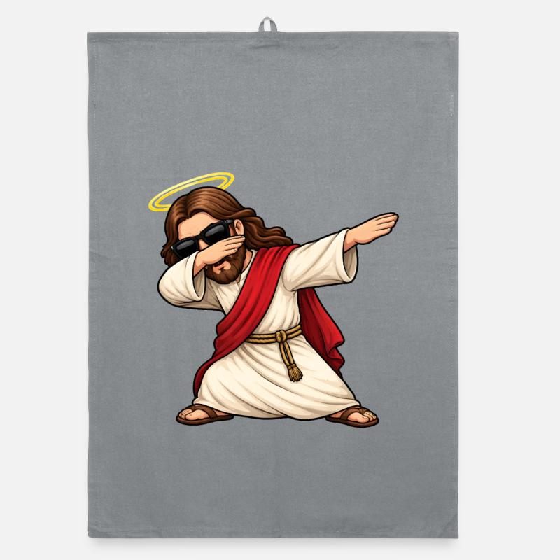 Dabbing Jesus Organic Geschirrtuch