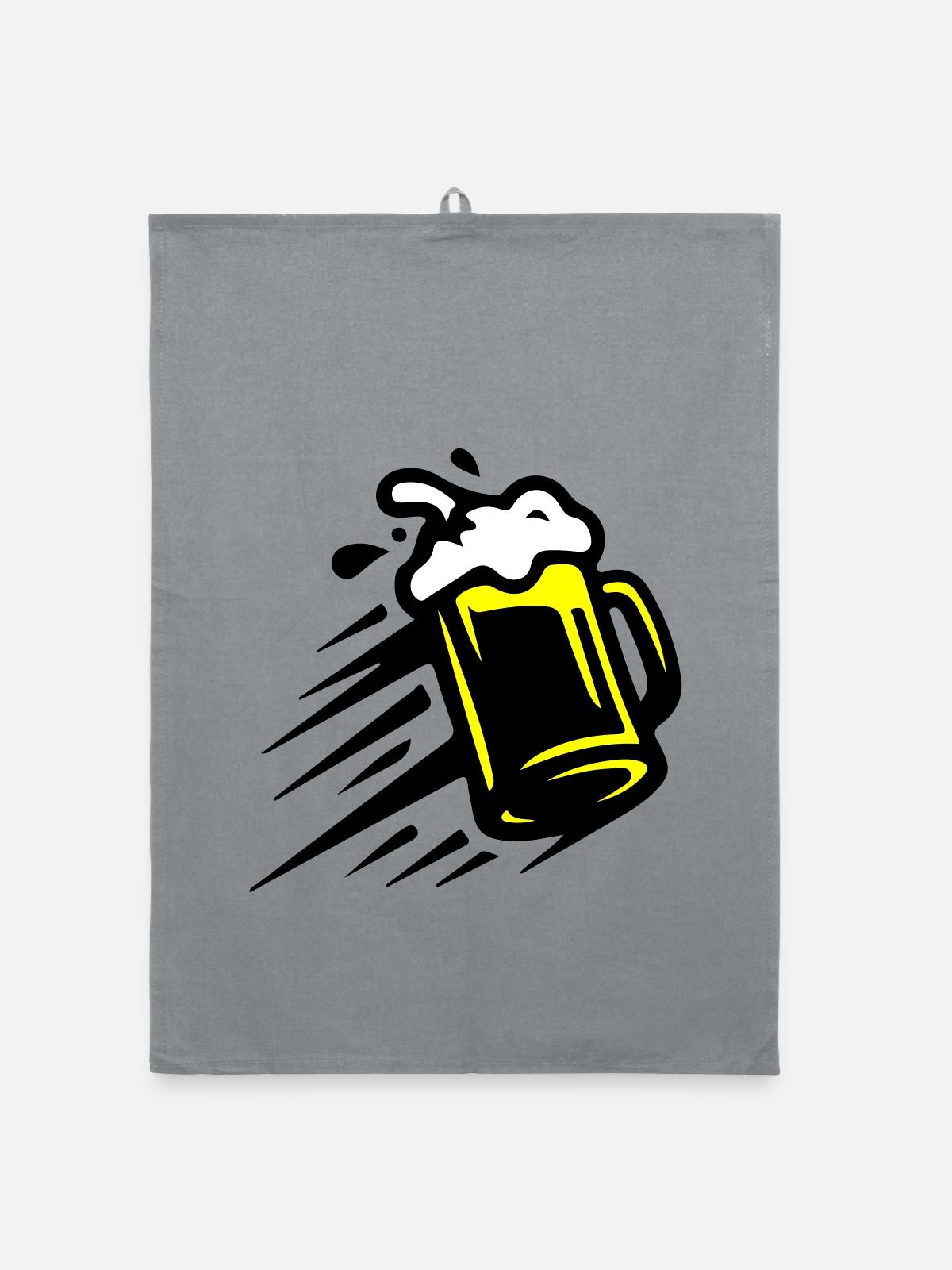 Bier Bierkrug Symbol - Organic Geschirrtuch - Grau - Vorne