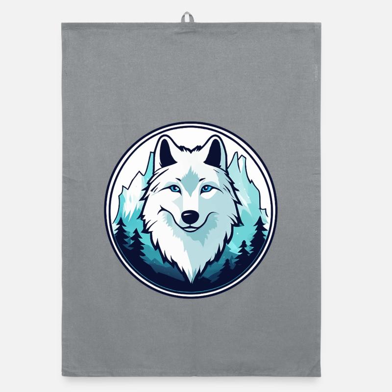 Arctic Wolf (Head) Organic dish towel