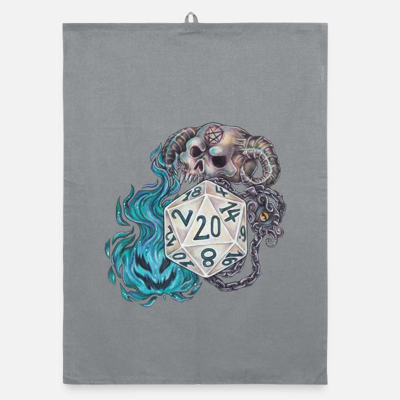 Rollenspiel Tabletop D20 Würfel Geschenk Warlock Organic Geschirrtuch