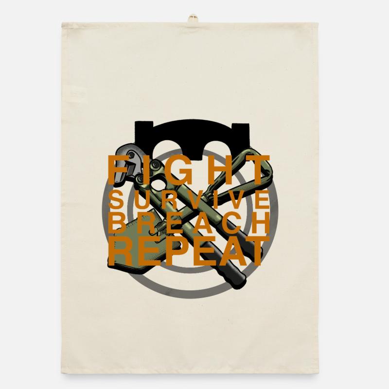 Fight Survival Break Repeat Organic dish towel