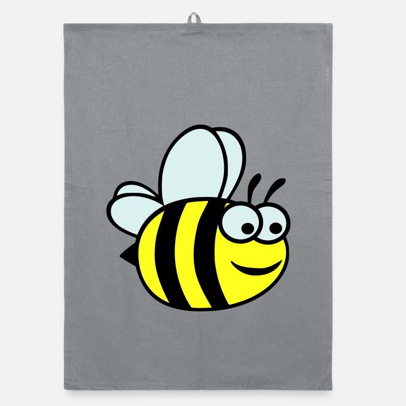 Dessin animé joyeux de l’abeille jaune Torchon bio