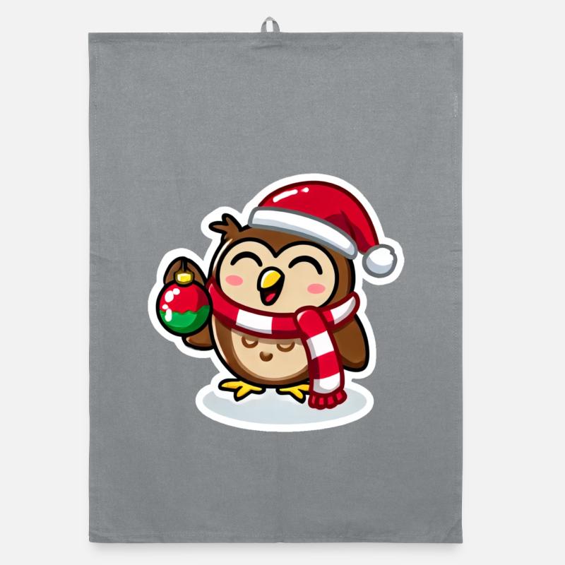 Wise Owl Christmas Cheer Organic dish towel