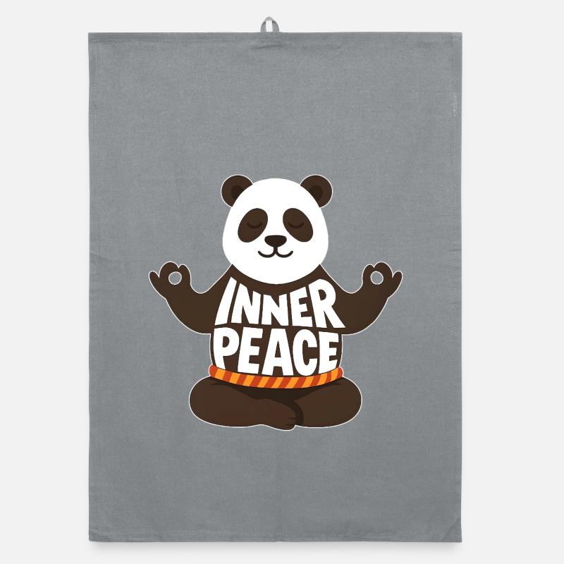 Panda Méditer - Paix intérieure Torchon bio