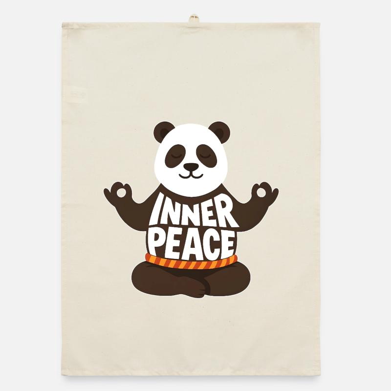 Meditierender Panda - Inner Peace Organic Geschirrtuch