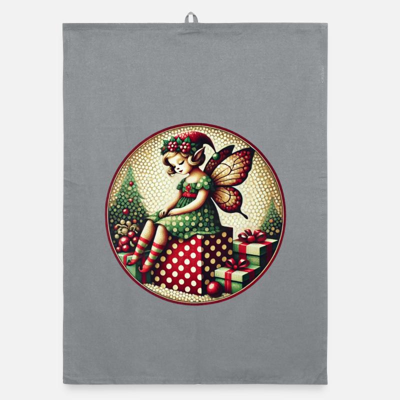 Fairy on Polka Dot Presents Organic dish towel