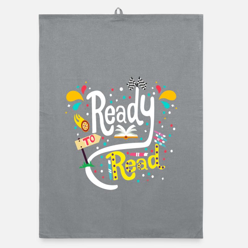 Funny Gift for Book Reading Lovers, Ready to Read Organic dish towel