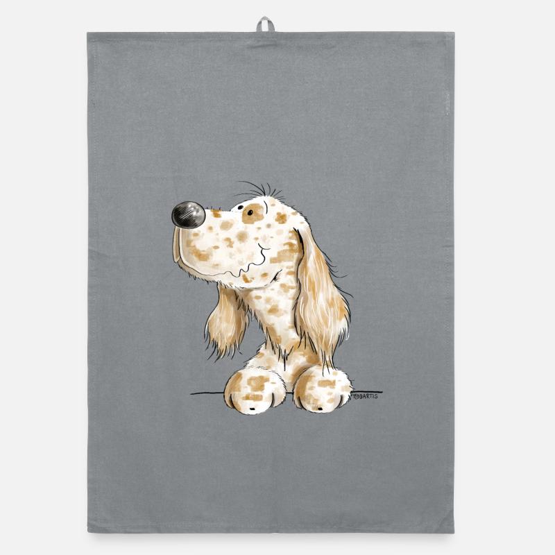 Englischer Setter Kopf I Hunde Comic Geschenk Organic Geschirrtuch