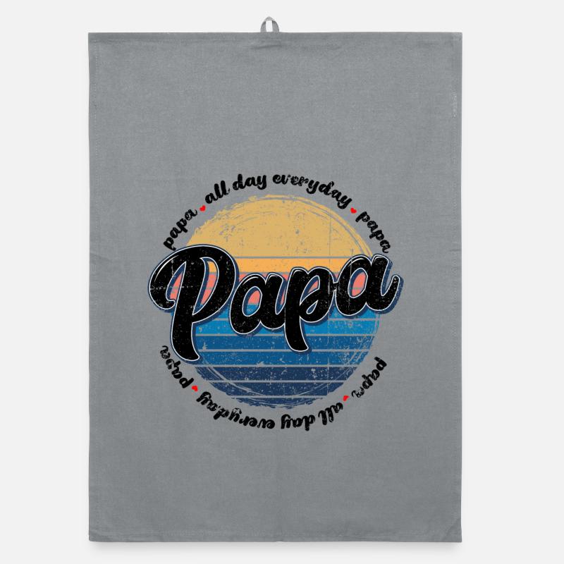 Papa Retro Sunset Script Organic dish towel