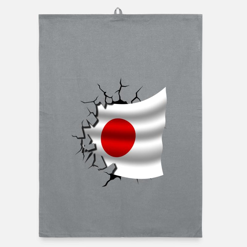 Drapeau du Japon - Japon - Drapeau Broken Design - Torchon bio - bruyère