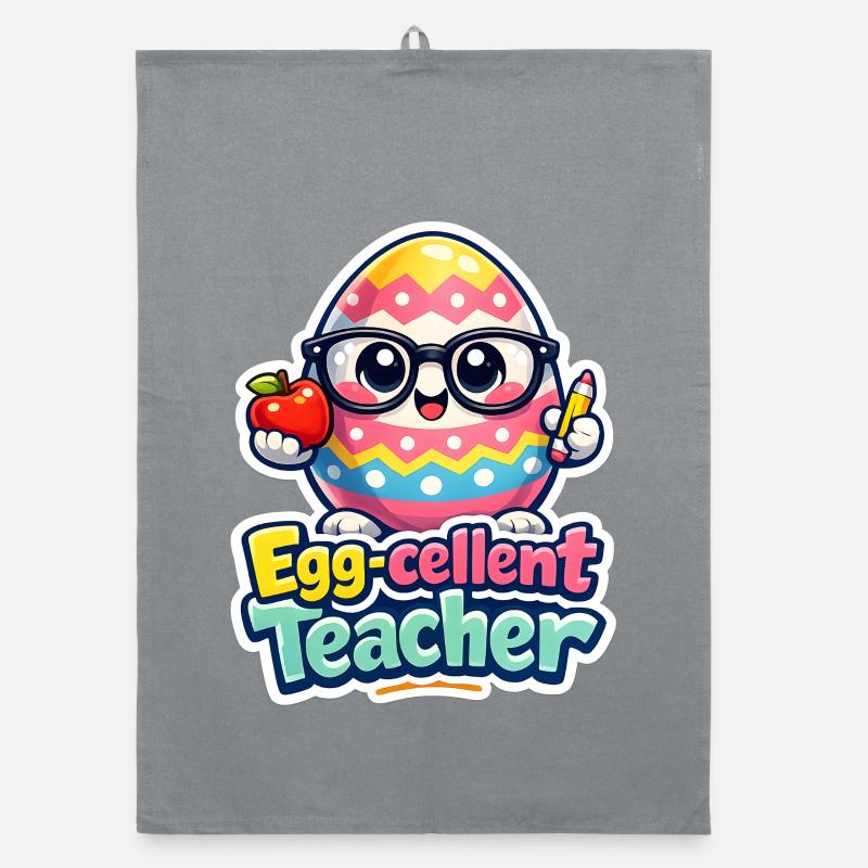Egg Cellent Teacher Easter Egg Easter Organic dish towel