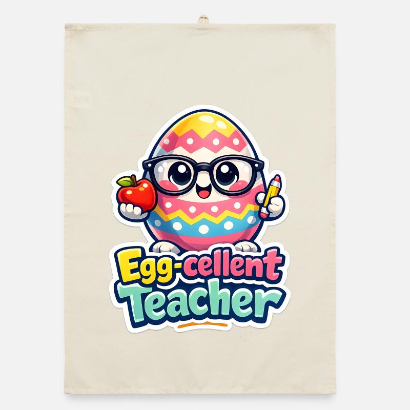 Egg Cellent Teacher Easter Egg Easter Organic dish towel