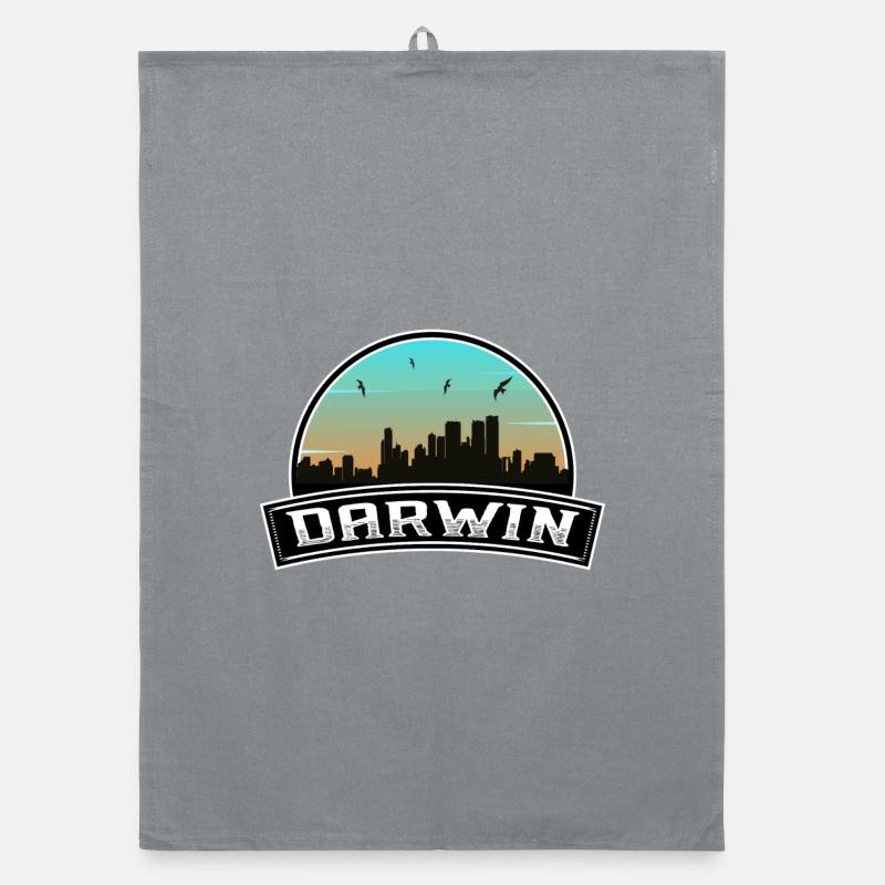 Darwin Australia Skyline Australian Souvenir Organic dish towel