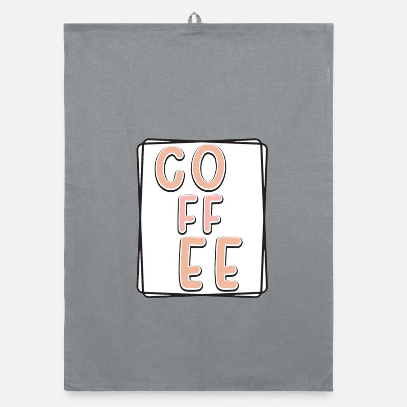 Kaffee Typo Panel Organic Geschirrtuch