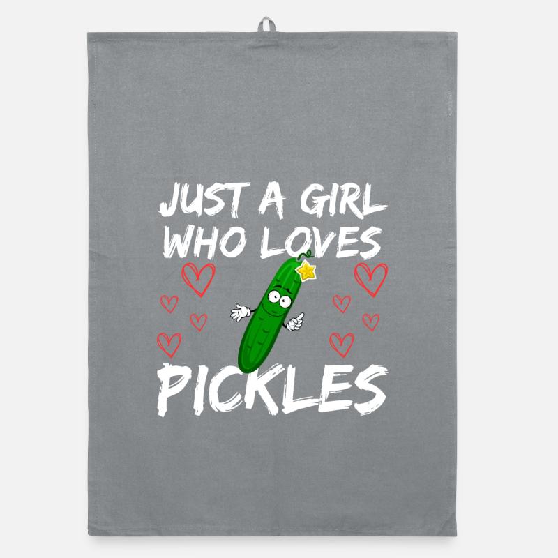 Une seule fille aime les cornichons - Torchon bio - bruyère