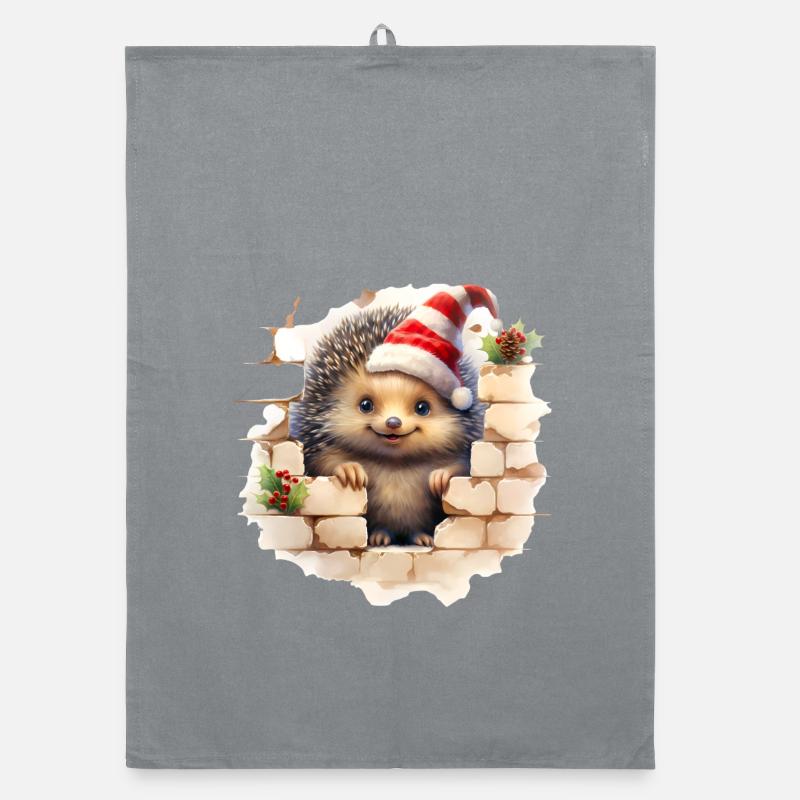Hérisson de Noël dans le mur Torchon bio