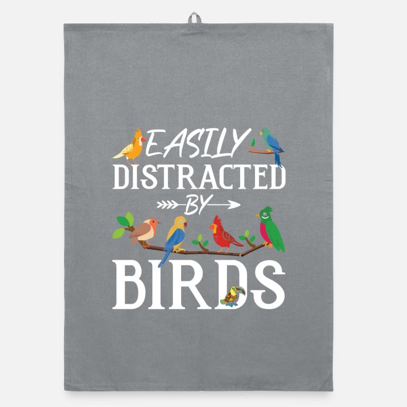 Facilement distrait par les oiseaux Torchon bio