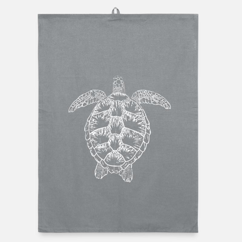 Turtle white2 Organic Geschirrtuch