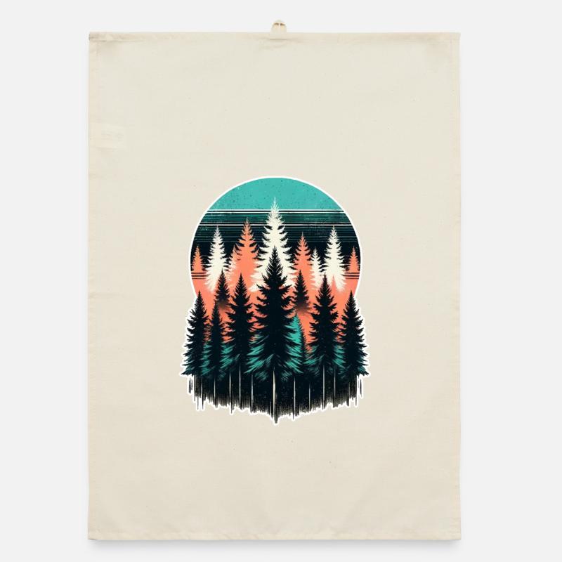Forest Light Sunset Organic dish towel