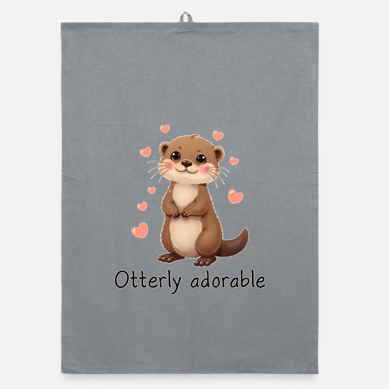 Otterly Adorable Blushing Otter Organic dish towel