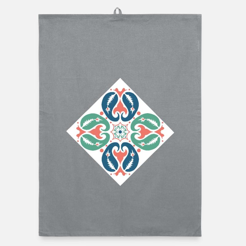 oriental pattern morocco red green blue Organic dish towel