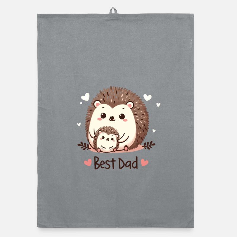 Bester Papa Igel Organic Geschirrtuch
