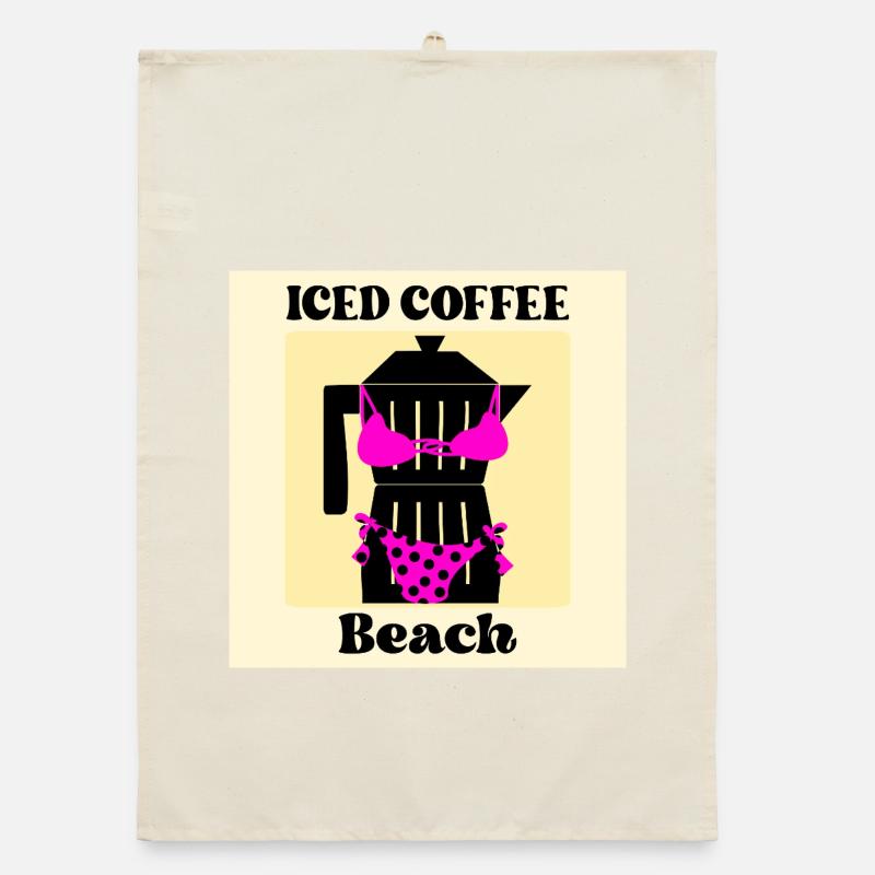 SOMMER STRAND ESPRESSO EISKAFFEE Organic Geschirrtuch
