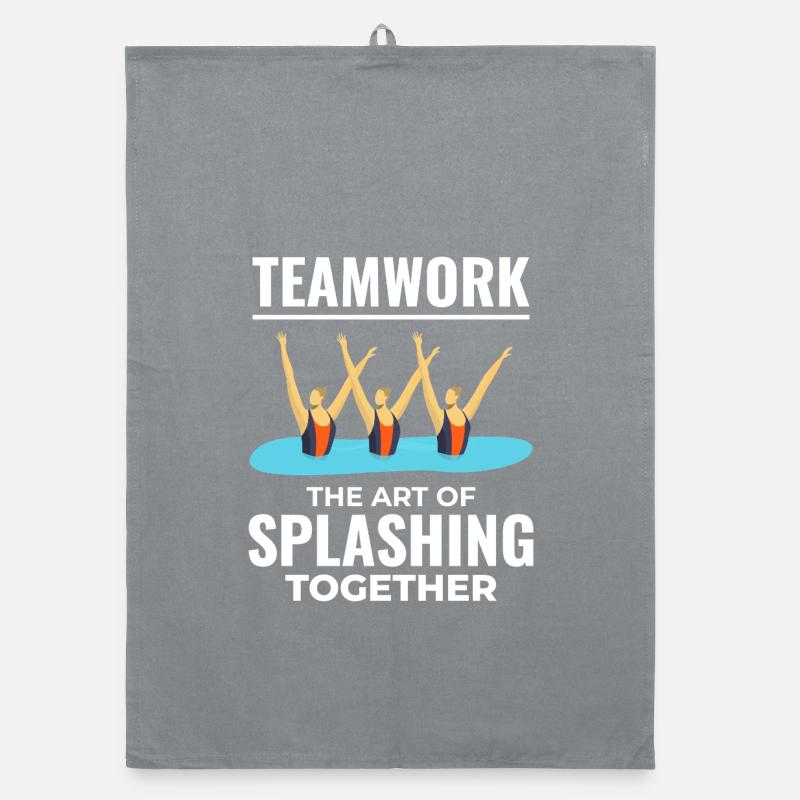 Teamwork Splashing Water Design Synchronized Swim Organic dish towel