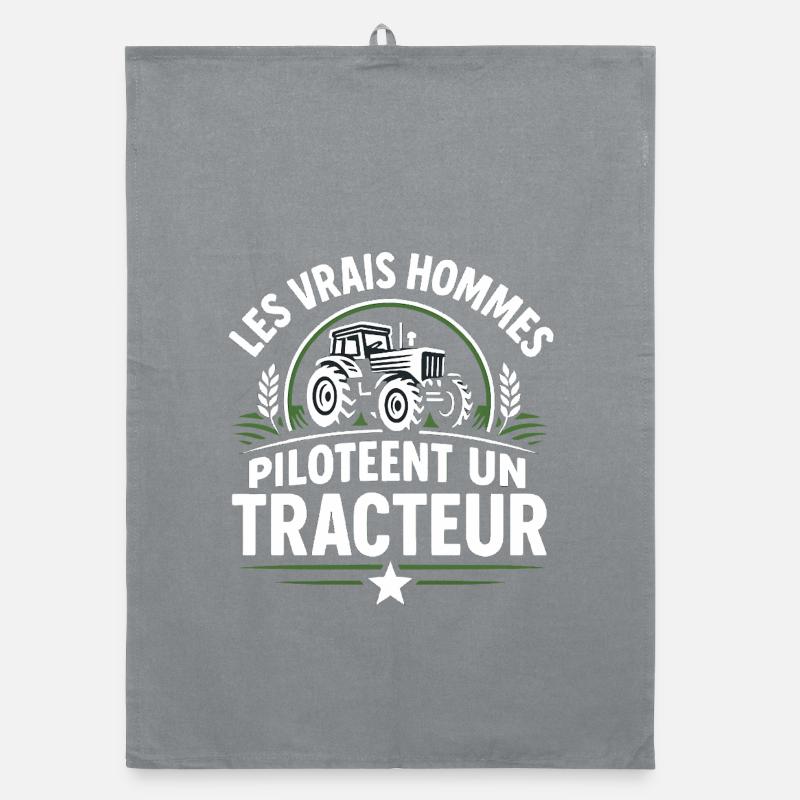 Echte Männer fahren einen Traktor Organic Geschirrtuch
