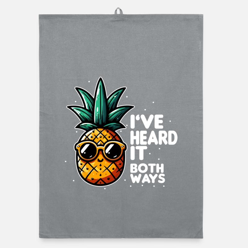Ananas Slogan Double Sens Torchon bio
