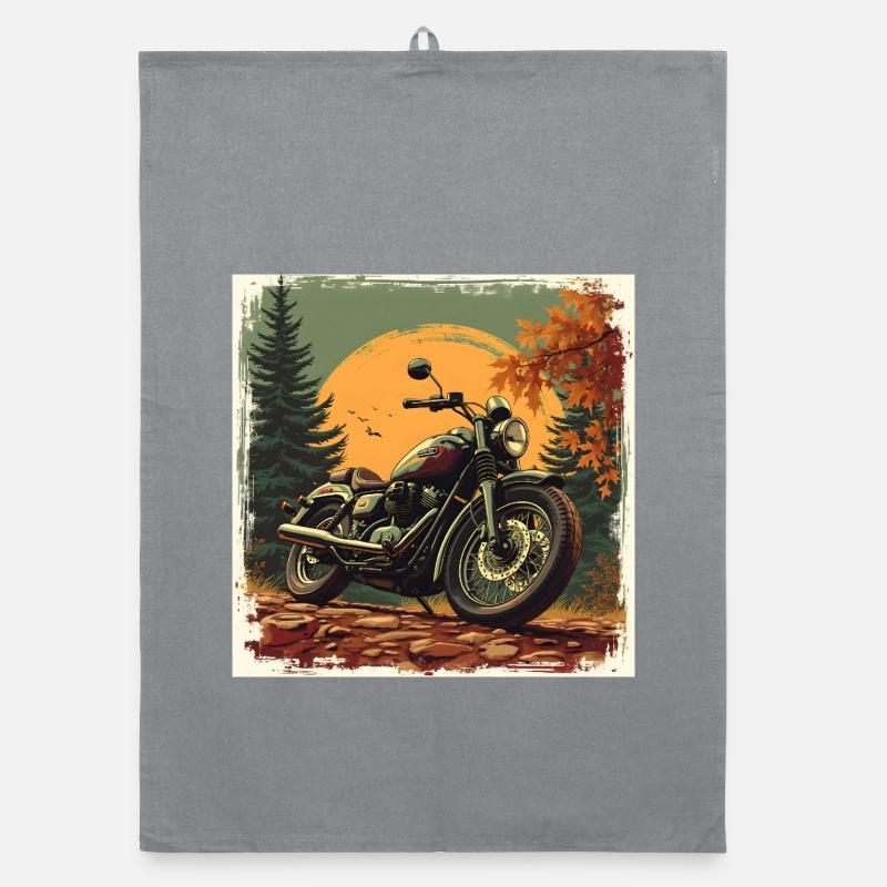 Motorcycle in Heritage Texture Organic dish towel