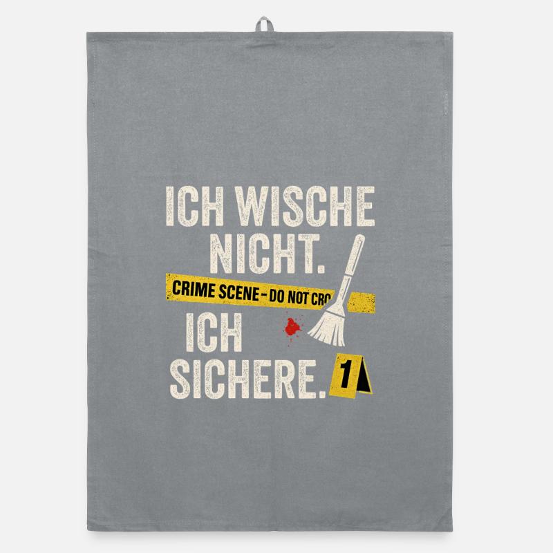 Ich wische nicht – ich sichere - Spurensicherung Organic Geschirrtuch
