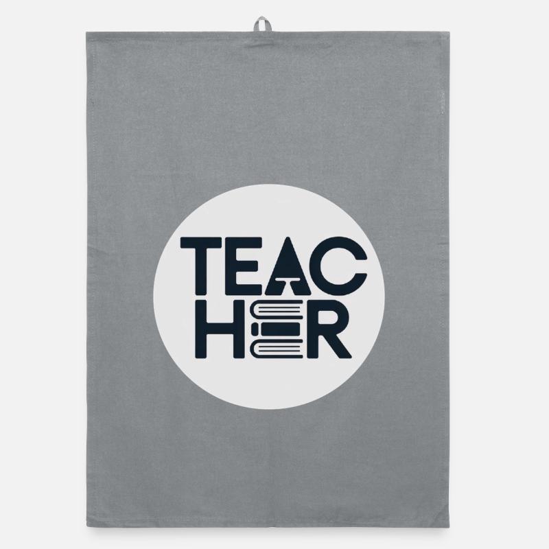 Lehrer Logo mit Büchern Organic Geschirrtuch