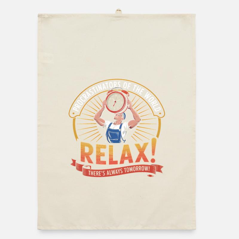 Procrastinators Unite ...Tomorrow - Funny Procrast Organic dish towel