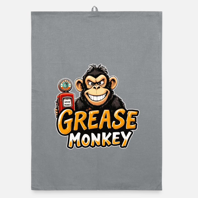 GreaseMonkey Grinning Mechanic Organic dish towel