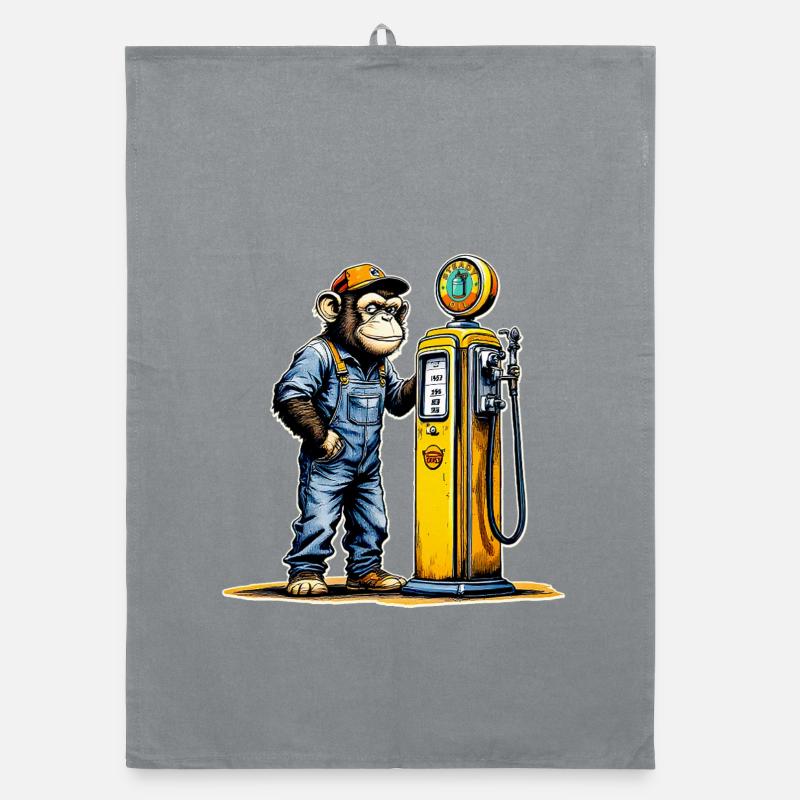 Monkey Vintage Pump-Kunst Organic Geschirrtuch