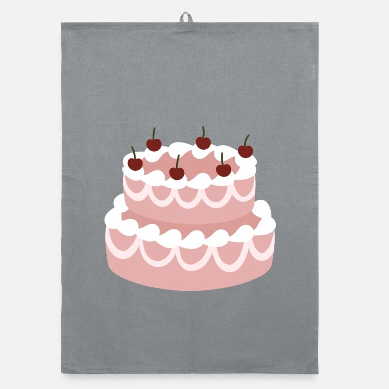 Cherry Pink Layer Cake Organic dish towel