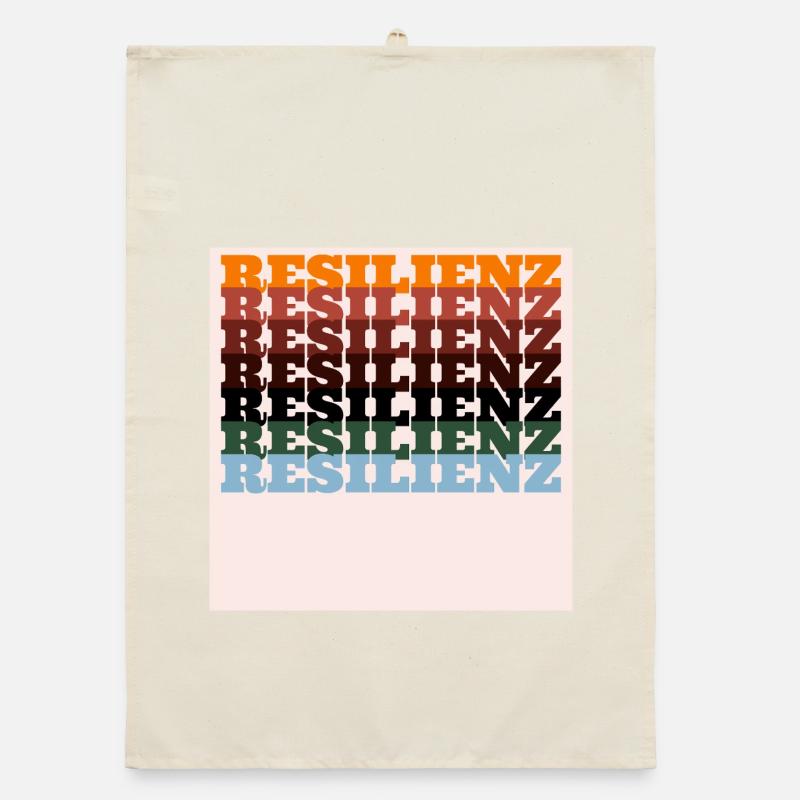 Typographie en impression colorée Resilience Torchon bio