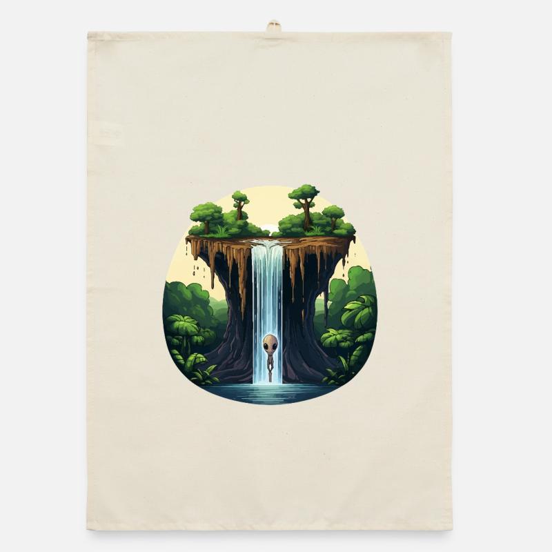 Extraterrestre à la cascade dans la jungle Torchon bio