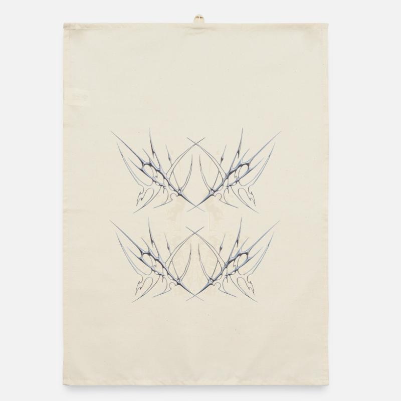 Conception du Cybercore du Miroir Squelette Gothique Sombre Torchon bio