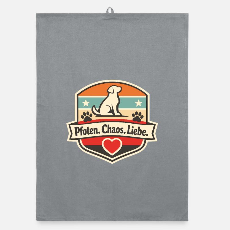 Pfoten Chaos Liebe Patch Organic Geschirrtuch