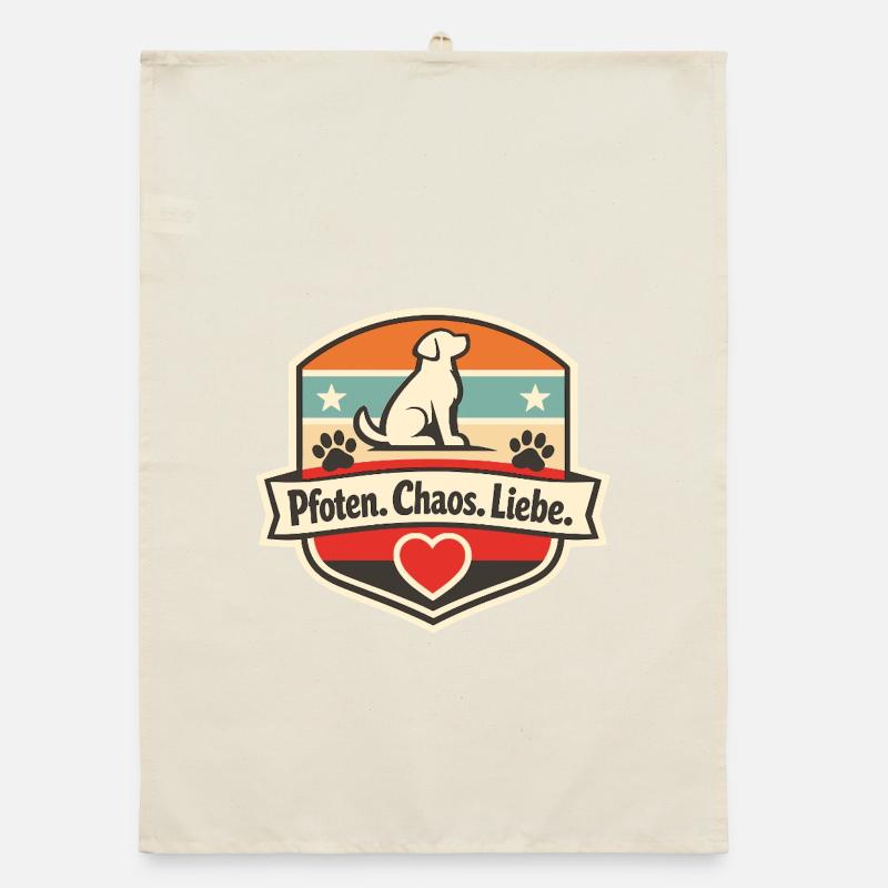 Pfoten Chaos Liebe Patch Organic Geschirrtuch