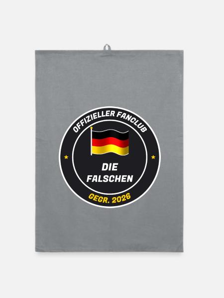 Offizieller Fanclub der Falschen - gegr. 2026 - Organic Geschirrtuch - Grau - Vorne